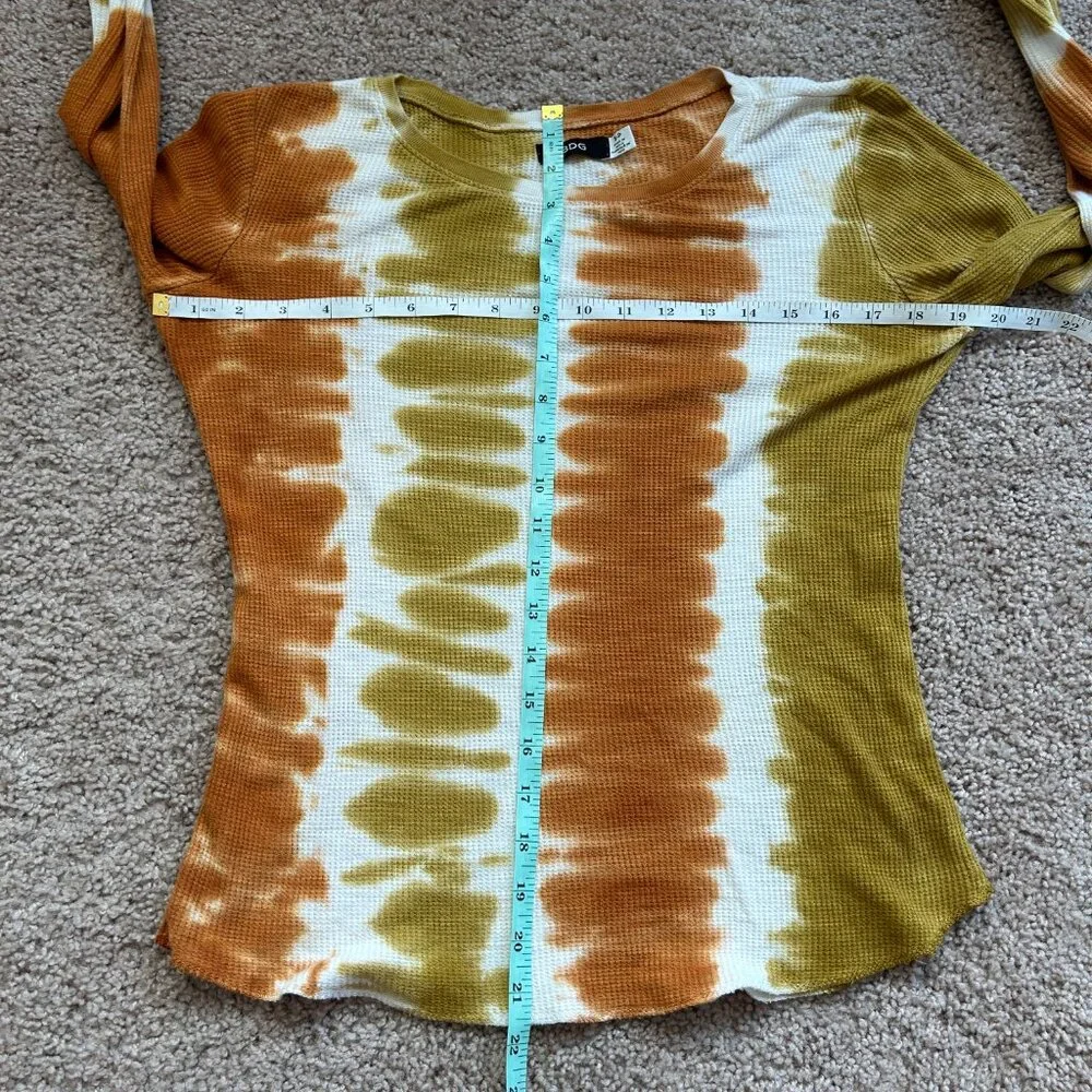 BDG Urban Outfitters Rhiannon Orange Yellow Tie-Dye Long-Sleeve Tee Size Small - Picture 9 of 11